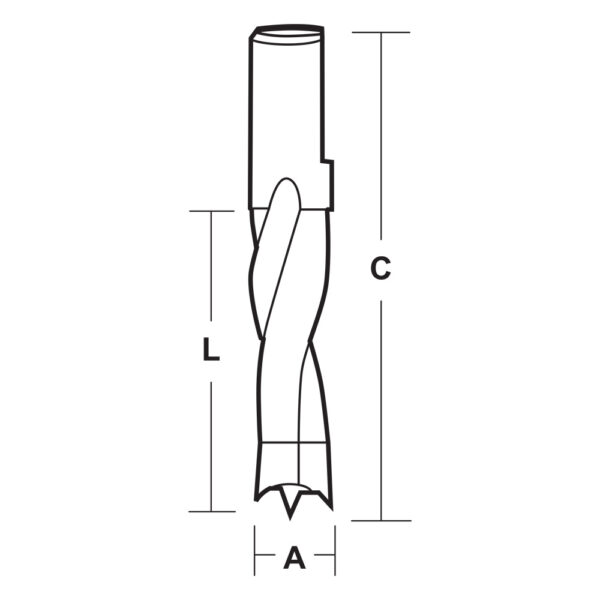 Dowel Drill WD 8mm R/H 56mm TCT - Image 2