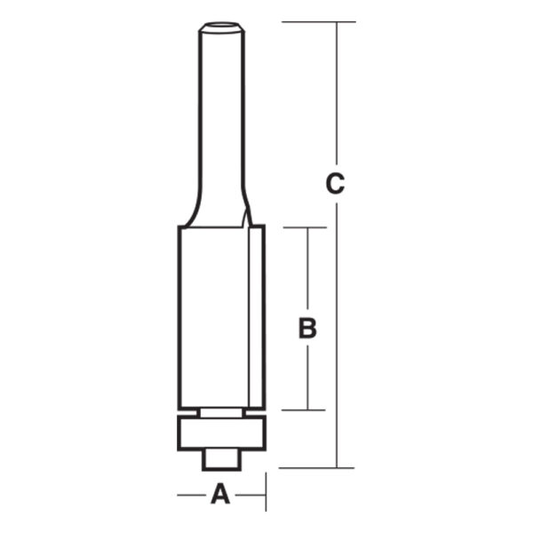 Trim Bit Flush 12.7mm TCT, 2 Flute 1/2 Shank - Image 3