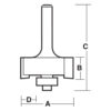 Rebating Bit 6.35mm TCT, 2 Flute 1/4 Shank W/Bear - Image 3