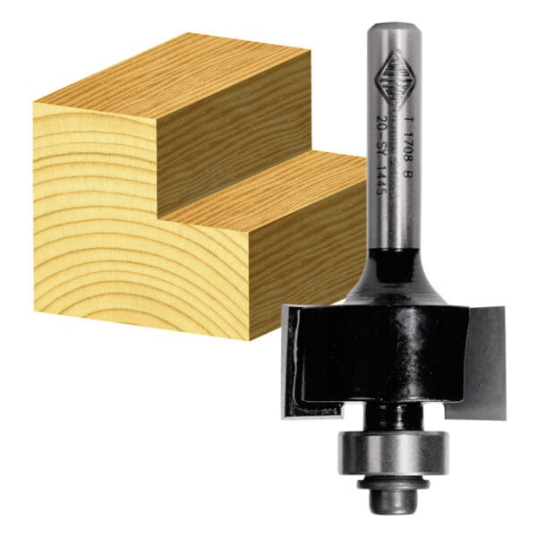 Rebating Bit 6.35mm TCT, 2 Flute 1/4 Shank W/Bear - Hardware Abouts